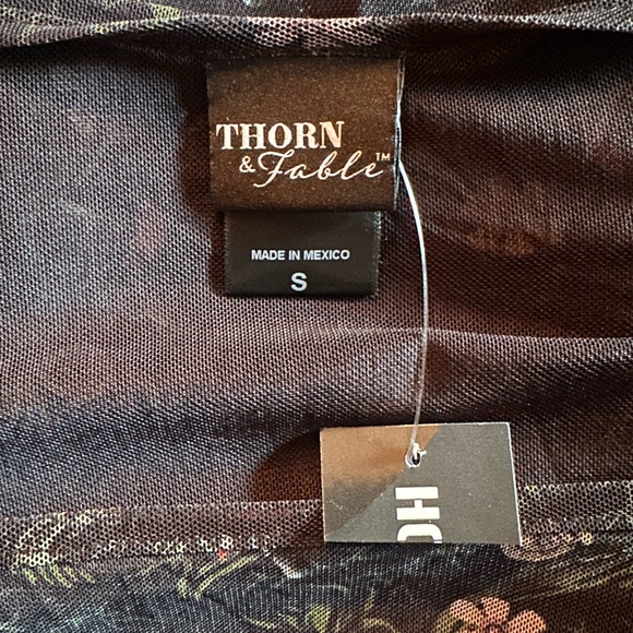 Thorn & Fable Mushroom Vines Mesh Dress With Bell Sleeves - Picture 10 of 10